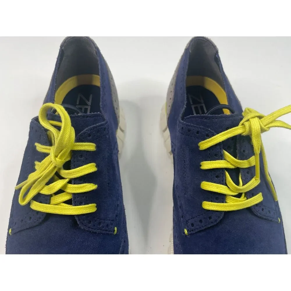 Zero Grand DC Wing S O Men's Blue Suede Dress Shoes Size 13‎ M